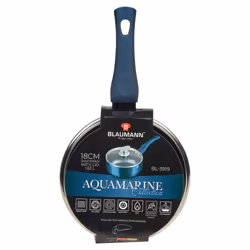 Blaumann Cookware Frying Grill Pots Pan Saucepan Casserole Soft Touch Handle Lid -  Aquamarine,   18x8cm - Saucepan with Glas ...