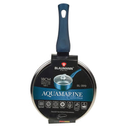 Blaumann Cookware Frying Grill Pots Pan Saucepan Casserole Soft Touch Handle Lid -  Aquamarine,   18x8cm - Saucepan with Glass L...