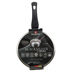 Blaumann Cookware Frying Grill Pots Pan Saucepan Casserole Soft Touch Handle Lid -  Matt Black,   20x8.5cm Saucepan with Glass L...