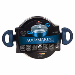 Blaumann Cookware Frying Grill Pots Pan Saucepan Casserole Soft Touch Handle Lid - Aquamarine, 20x9cm Casserole with Glass ...