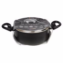 Blaumann Cookware Frying Grill Pots Pan Saucepan Casserole Soft Touch Handle Lid -  Matt Black,   20x9cm Casserole with Glass Li...