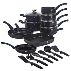 21 Pcs Blauman Cookware Pots Grill Pans with Soft Touch Handles & Kitchen Tool Set -   Aquamarine