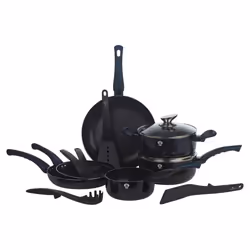 8 Pcs Blauman Cookware Pots Pans Set With Soft Touch Handles & Kitchen Tool Set - Aquamarine