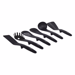 8 Pcs Blauman Cookware Pots Pans Set With Soft Touch Handles & Kitchen Tool Set - Matt Black