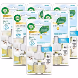6 X Air Wick Electrical Plugin Oil Refills - Cotton & Crisp Air