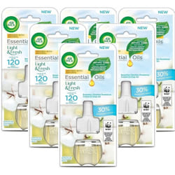 6 X Air Wick Electrical Plugin Oil Refills - Cotton & Crisp Air