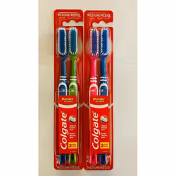 x 4 Colgate Double Action Toothbrush Medium 2 x Twin Pack