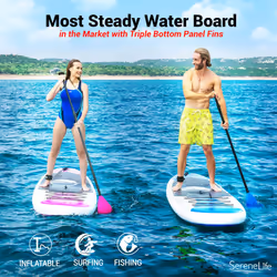 SereneLife Inflatable Stand Up Paddle Board, SUP Board- Paddleboards for Adults & Youth, Paddle Board Accessories,15.25 cm Thick Standup Paddleboardin