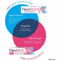 FlexiSEQ Gel, 50g, Drug-Free, for Joint Wear & Tear, Pain Relief Gel, (Packaging May Vary)
