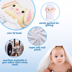 Mother's Choice Hooded Baby Towels for Newborn - 100% Cotton Ultra Soft and Absorbent Large Baby Bath Towel for Infant and Toddler  Baby Essentials fo