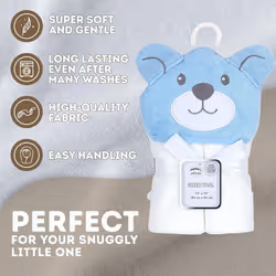 Baby Towel With Hood - 100% Cotton Ultra Soft and Absorbent (84x84cm) Large Baby Bath Towel for Newborn and Infant, Toddler Bath Towel for Boys and