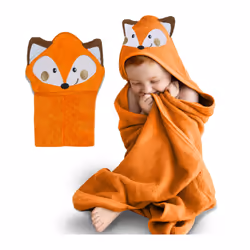 Baby Towel With Hood - 100% Cotton Ultra Soft and Absorbent (75x75cm) Large Baby Bath Towel for Newborn and Infant,