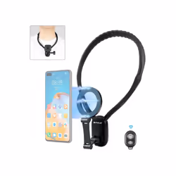 PULUZ Magnetic Collar Bracket POV View Mount with Phone Clamp for GoPro Action Cameras / Phones (Black)
