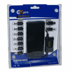 Ex-Pro 65w Ultra LCD SLIM Universal Laptop Notebook power supply AC adapter for worldwide use. 240v AC 50/60hz