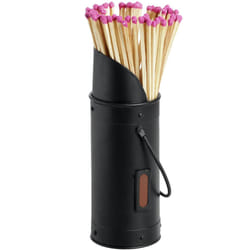 Steel Long Matches Holder - Black | Fireside Accessories