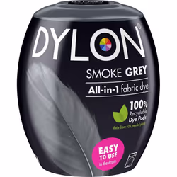 Dylon Washing Machine Fabric Dye Pod for Clothes & Soft Furnishings 350g Smoke Grey
