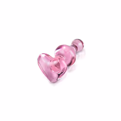 Icicles No.75 Pink Heart Glass Butt Plug