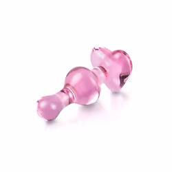 Icicles No.75 Pink Heart Glass Butt Plug