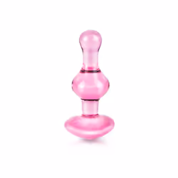 Icicles No.75 Pink Heart Glass Butt Plug
