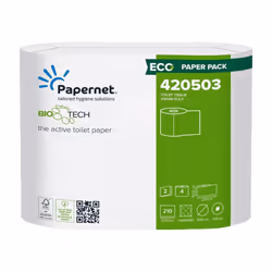 Papernet 420503 Bio Tech Embossed 2 Ply Toilet Rolls 210 Sheets (40 Rolls)