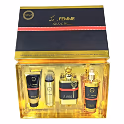 ARMAF Le Femme 4-Piece Set for Women, (3.4 Oz Eau De Parfum + 3.4 Oz Body Lotion + 1.7 Oz Body Spray + 8.4 Oz Body Mist)