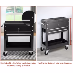Rolling Tool Cart Industrial Metal Utility Cart w / Wheels and Drawers