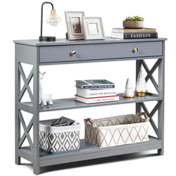 3-Tier Console Table Sofa Table Entryway Table with X-Design