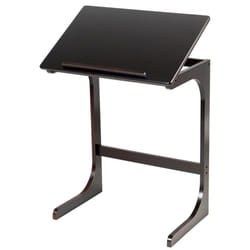 Tilting Top TV Tray Table C-shaped Bamboo Sofa Table Sturdy Side Table