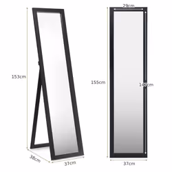 Full-length Wood  Free-Standing Mirror Wall Mirror Country House Style