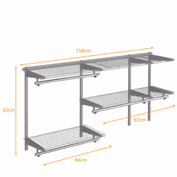 Custom Closet Organizer Kit System Wall Mounted Adjustable Closet
