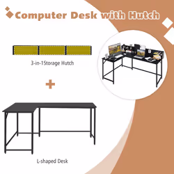 166cm L-shaped Computer Desk Space-saving Corner Computer Workstation