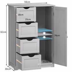 Wooden Free Standing Storage Cabinet Side Storage Organizer Cabinet