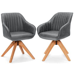 2Pcs Swivel Accent Ergonomic Modern Armchairs Writing Desk Chairs
