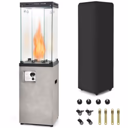 41,000 BTU Propane Patio Heater Outdoor Heater with Lockable Wheels