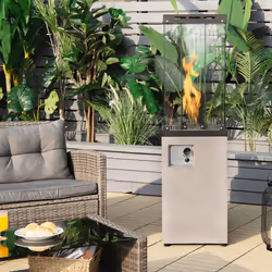 41,000 BTU Propane Patio Heater Outdoor Heater with Lockable Wheels
