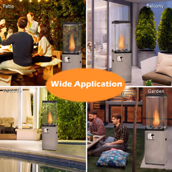 41,000 BTU Propane Patio Heater Outdoor Heater with Lockable Wheels