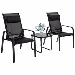 3-Piece Patio Bistro Furniture Set Outdoor Porch Furniture Set