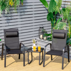 3-Piece Patio Bistro Furniture Set Outdoor Porch Furniture Set