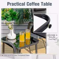 3-Piece Patio Bistro Furniture Set Outdoor Porch Furniture Set