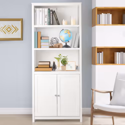 Bookcase Shelving Storage Cabinet Standing Wooden Display Book Shelf