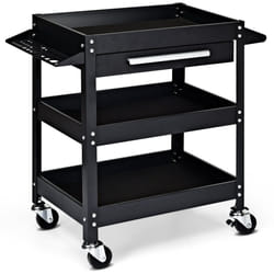 3-Tray Cart Rolling Utility Cart Industrial Commercial Service Cart