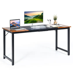 Home Office Computer Desk Modern Splice Writing Desk w/ Steel Frame
