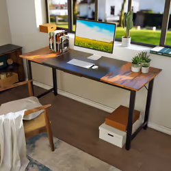 Home Office Computer Desk Modern Splice Writing Desk w/ Steel Frame