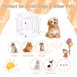 4 - Panel Dog Gate Step Over Dog Barrier Folding with 2 Removable Feet