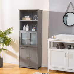 Tall Bathroom Storage Cabinet Freestanding Kitchen Pantry Cupboard