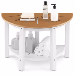 2-Tier Semicircular Shower Bench Seat Bathroom Inside Shower Stool