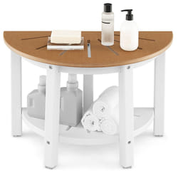 2-Tier Semicircular Shower Bench Seat Bathroom Inside Shower Stool