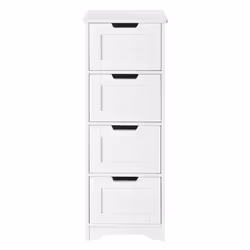 Floor Storage Cabinet Freestanding Bathroom Cupboard with 4 Drawers