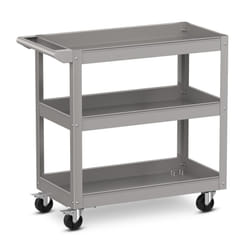 3-Layer Heavy Duty Service Utility Cart w/ 2 Lockable Universal Wheels