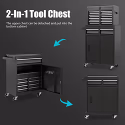 5-Drawer Rolling Tool Chest Tool Storage Cabinet w/ Lockable Wheels